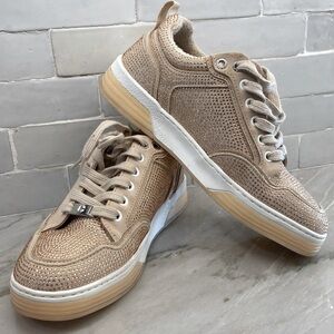 Sparkly gold stones chunky tennis shoe sneaker. Size 38 7 1/2 women’s 5 1/2 girl